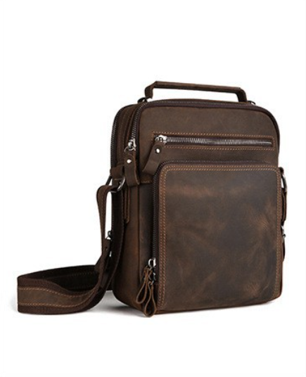 Leather Backpack Vintage - Мужская винтажная сумка через плечо из