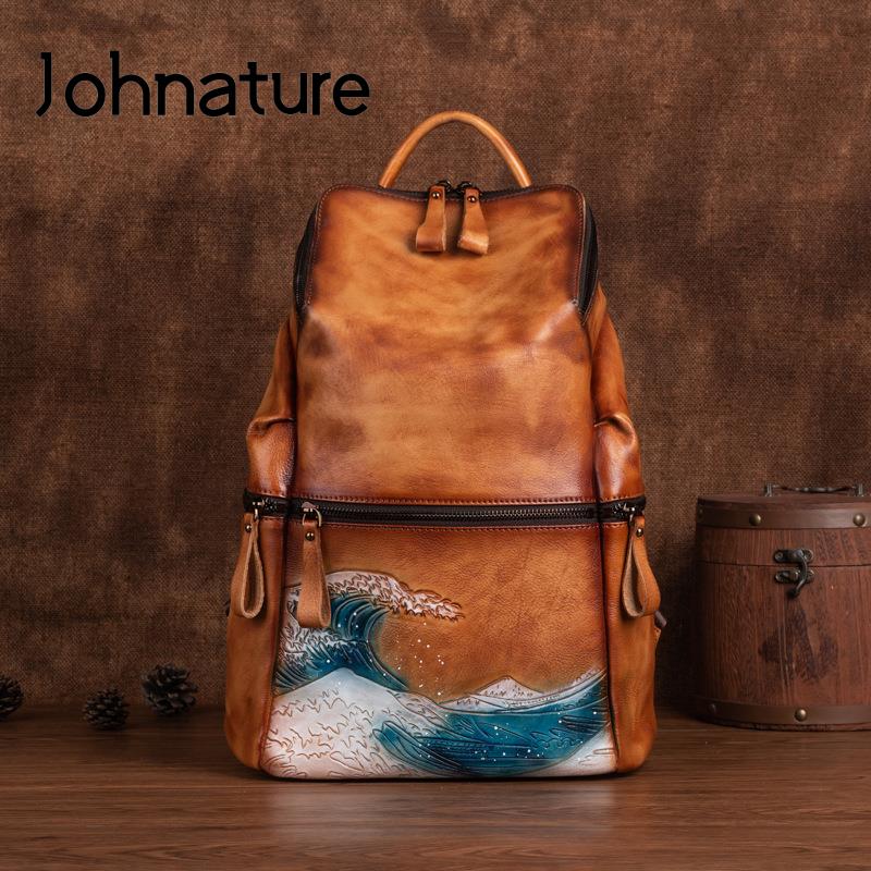 Leather Backpack Vintage - Рюкзак женский Johnature из натуральной кожи,