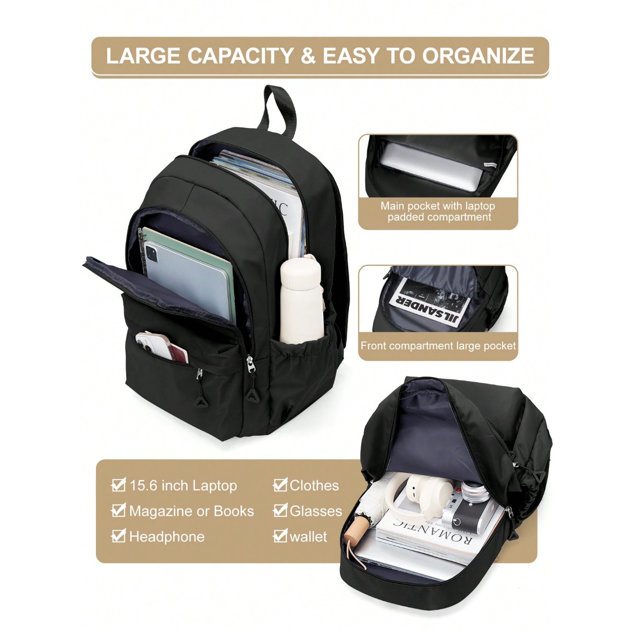 Рюкзак для школьников средних  – обзор и цена Laptop Backpack 15.6