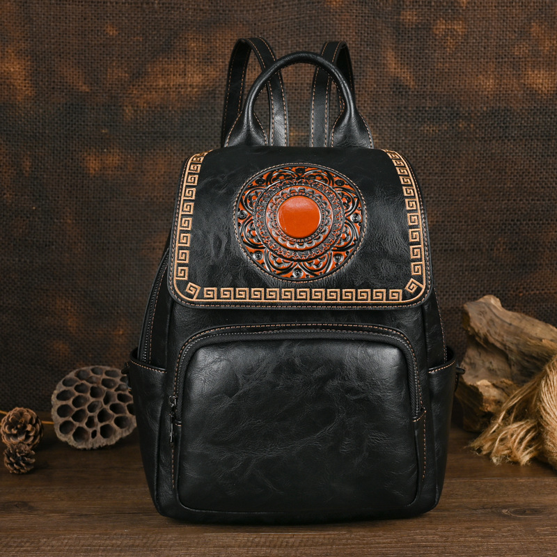 Рюкзак женский кожаный Johnatu – обзор и цена Leather Backpack Vintage
